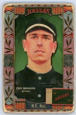 Picture, Helmar Brewing, Helmar Oasis Card # 166, Fred Snodgrass, Black uniform, New York Giants